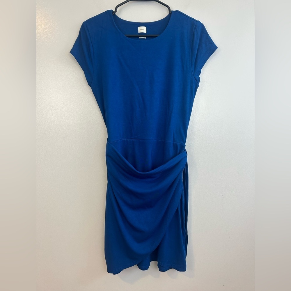 Wilfred Aritzia New Lune Ultramarine Blue Wrap Mini Dress Large